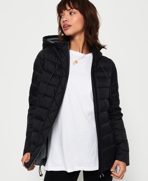 Superdry Eclipse Hooded Fuji Női Kabát Fekete | CSNTP9384